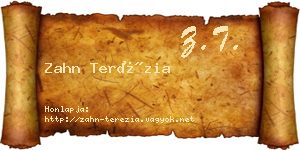 Zahn Terézia névjegykártya